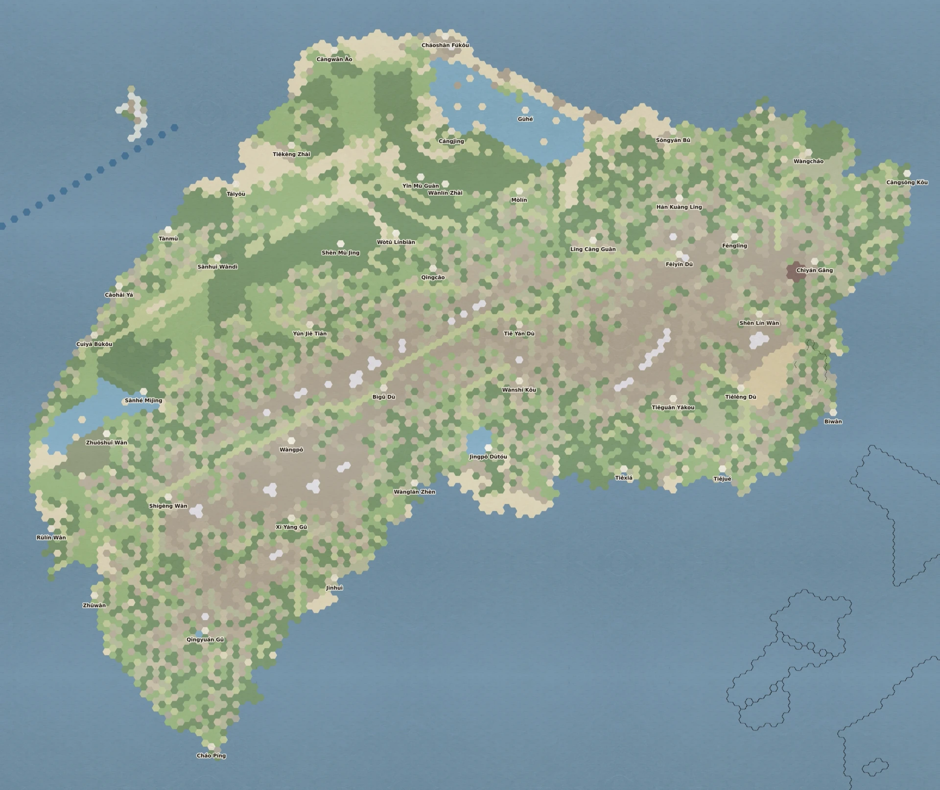 Romance of Five Kingdoms world map